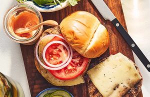 Grilled Beef Mushroom Burgers with Quick Pickles Grilled Beef Mushroom Burgers with Quick Pickles