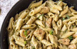 Creamy Chicken Pesto Pasta