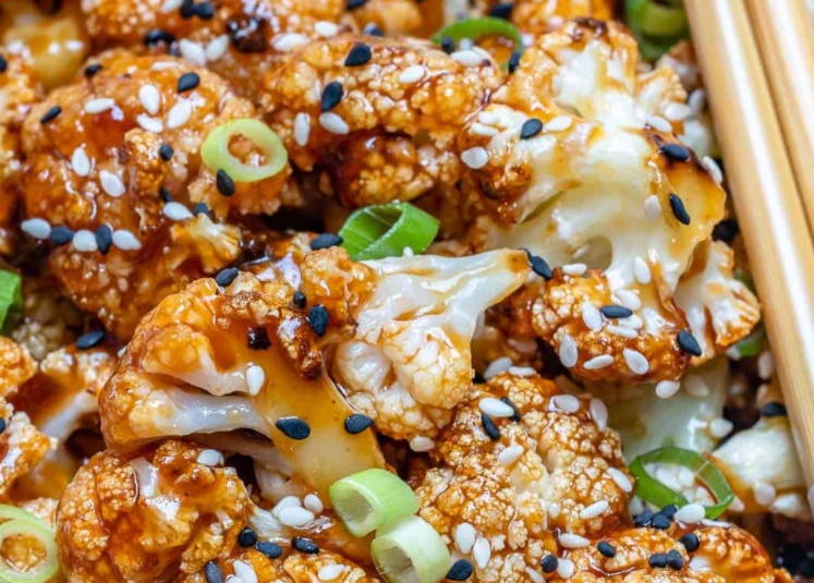 Sweet and Spicy Baked Cauliflower