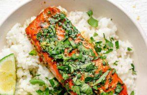 Garlic Cilantro Baked Salmon Garlic Cilantro Baked Salmon
