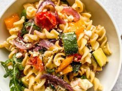 Veggie Pasta with Baked Feta Veggie Pasta with Baked Feta