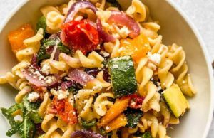 Veggie Pasta with Baked Feta Veggie Pasta with Baked Feta