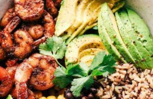 Blackened Shrimp Avocado Burrito Bowls Blackened Shrimp Avocado Burrito Bowls