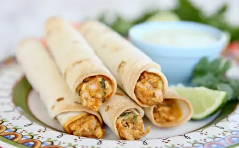 baked creamy chicken taquitos