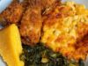 Fried Chicken with Collard Greens and Cornbread Fried Chicken with Collard Greens and Cornbread