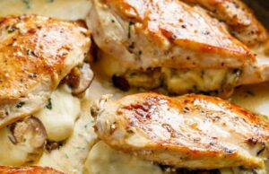 Cheesy Garlic Butter Mushroom Stuffed Chicken Cheesy Garlic Butter Mushroom Stuffed Chicken