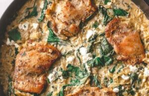 One Pan Chicken and Orzo with Spinach One Pan Chicken and Orzo with Spinach