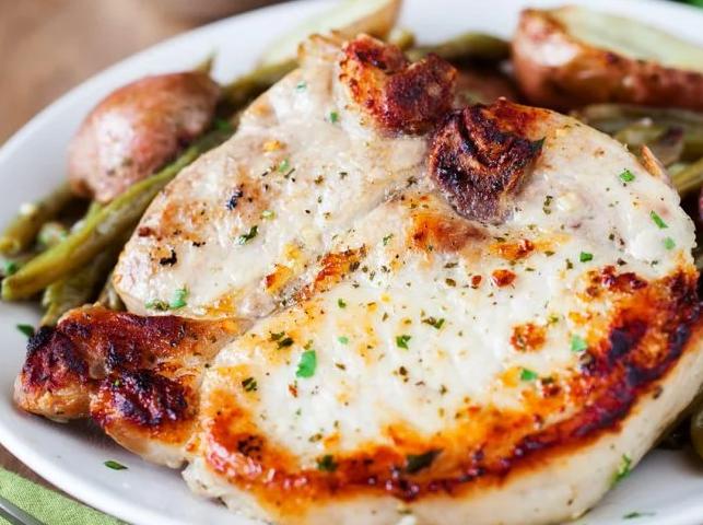 Ranch Pork Chops with Green Beans and Potatoes