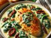 One Pan Creamy Garlic Chicken with Spinach and Sun Dried Tomatoes One Pan Creamy Garlic Chicken with Spinach and Sun Dried Tomatoes