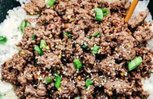 Korean Ground Beef and Rice Bowls