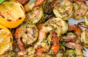 Grilled Pesto Shrimp