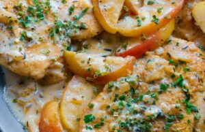 Cozy Chicken Fricassee with Apples (A One Skillet Wonder!)