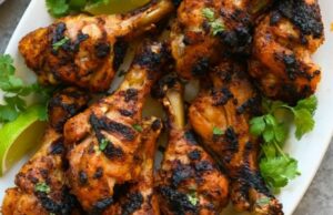 Crispy Tandoori Chicken Drumsticks with Mango Chutney