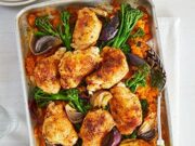 Piri Piri Chicken & Smashed Sweet Potato Traybake Piri Piri Chicken & Smashed Sweet Potato Traybake