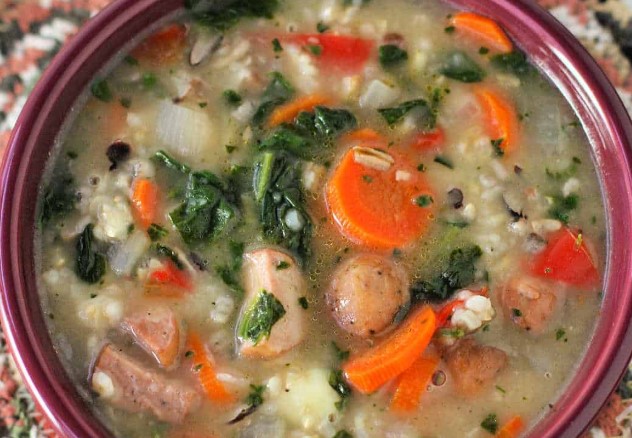 Slow Cooker Wild Rice & Sausage Soup