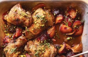 Sticky Chicken & Plum Traybake Sticky Chicken & Plum Traybake