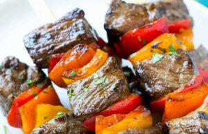 The Best Grilled Pepper Steak Kabobs (Better Than A Steakhouse) Grilled Pepper Steak Kabobs