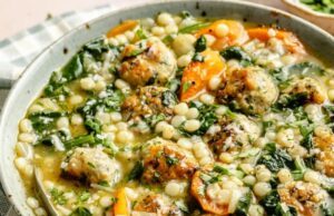 Hearty Italian Wedding Soup with Chicken Meatballs Italian Wedding Soup