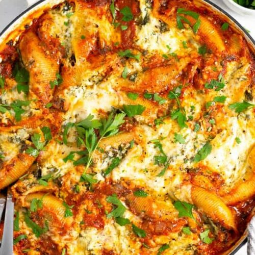 Ricotta Stuffed Shells with Spinach
