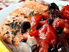 Roasted Salmon with Tomato Olive Relish Roasted Salmon with Tomato Olive Relish