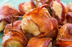 Air Fryer Sweet and Spicy Bacon Wrapped Chicken Bites: The Ultimate Party Appetizer Air Fryer Sweet and Spicy Bacon Wrapped Chicken Bites