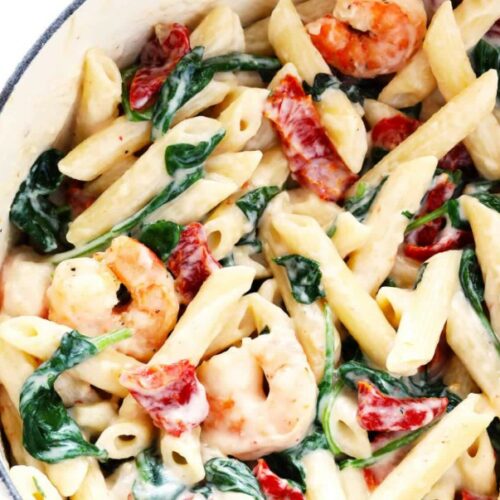 Creamy Shrimp Florentine Pasta