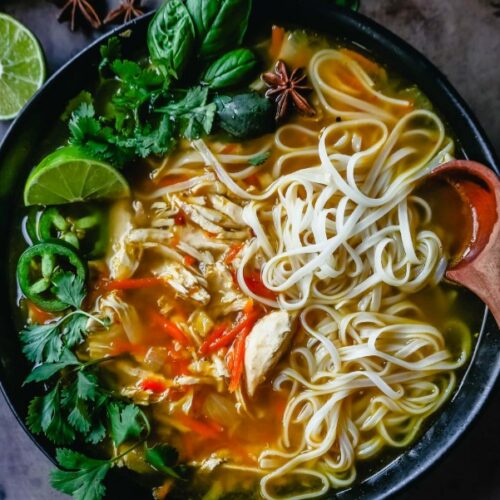 Phony Pho Chicken Broth Bowls