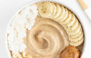 Peanut Butter Banana Smoothie Bowl A 5 Minute Breakfast That Tastes Like Dessert Peanut Butter Banana Smoothie Bowl