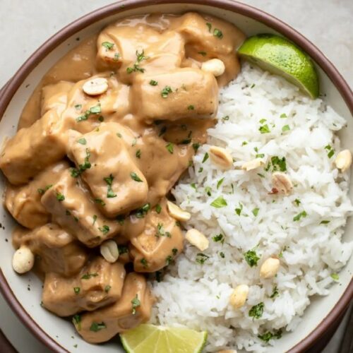 Peanut Tofu with Coconut Rice