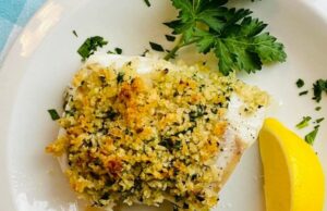 Baked Cod with Crispy Garlic Herb Panko Easy 20 Minute Dinner Baked Cod with Crispy Garlic Herb Panko