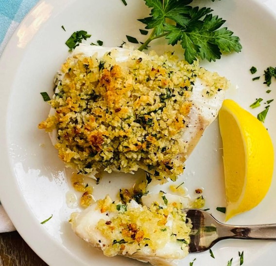 Baked Cod with Crispy Garlic Herb Panko Baked Cod with Crispy Garlic Herb Panko