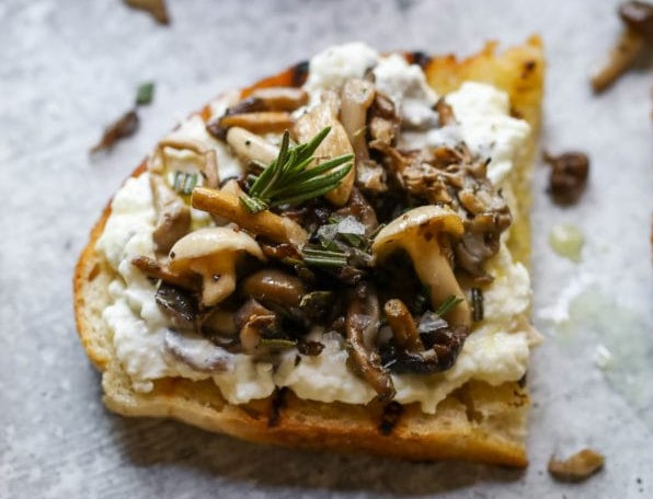 Burrata Toast with Sautéed Mushrooms