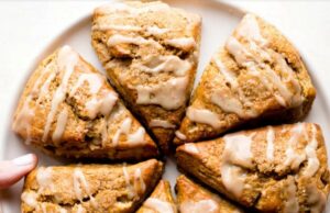 Flaky Classic Pumpkin Scones with Dreamy Maple Glaze Classic Pumpkin Scones