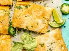 Crispy Sheet Pan Quesadillas with Avocado Cilantro Sauce Crispy Sheet Pan Quesadillas with Avocado Cilantro Sauce