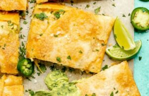 Crispy Sheet Pan Quesadillas with Avocado Cilantro Sauce Crispy Sheet Pan Quesadillas with Avocado Cilantro Sauce