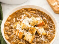 Rustic French Onion Bean Soup (Stovetop or Slow Cooker) French Onion Bean Soup