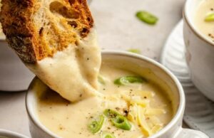 Roasted Garlic Cheddar Cauliflower Soup The Creamiest Soup You’ll Ever Make (No Cream Needed) Roasted Garlic Cheddar Cauliflower Soup