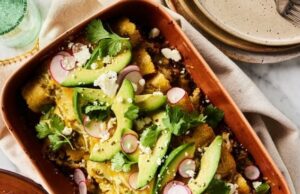 Enchiladas Verdes with Roasted Cauliflower & Pinto Beans Enchiladas Verdes