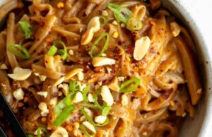 15 Minute Spicy Peanut Butter Noodles (Hot or Cold) Spicy Peanut Butter Noodles