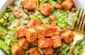 Spicy Buffalo Tofu Salad with The Dreamiest Creamy Hemp Ranch Buffalo Tofu Salad with Creamy Hemp Ranch