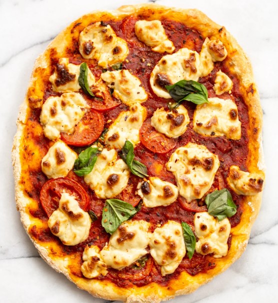Vegan Margherita Pizza With Cashew Mozzarella Vegan Margherita Pizza With Cashew Mozzarella